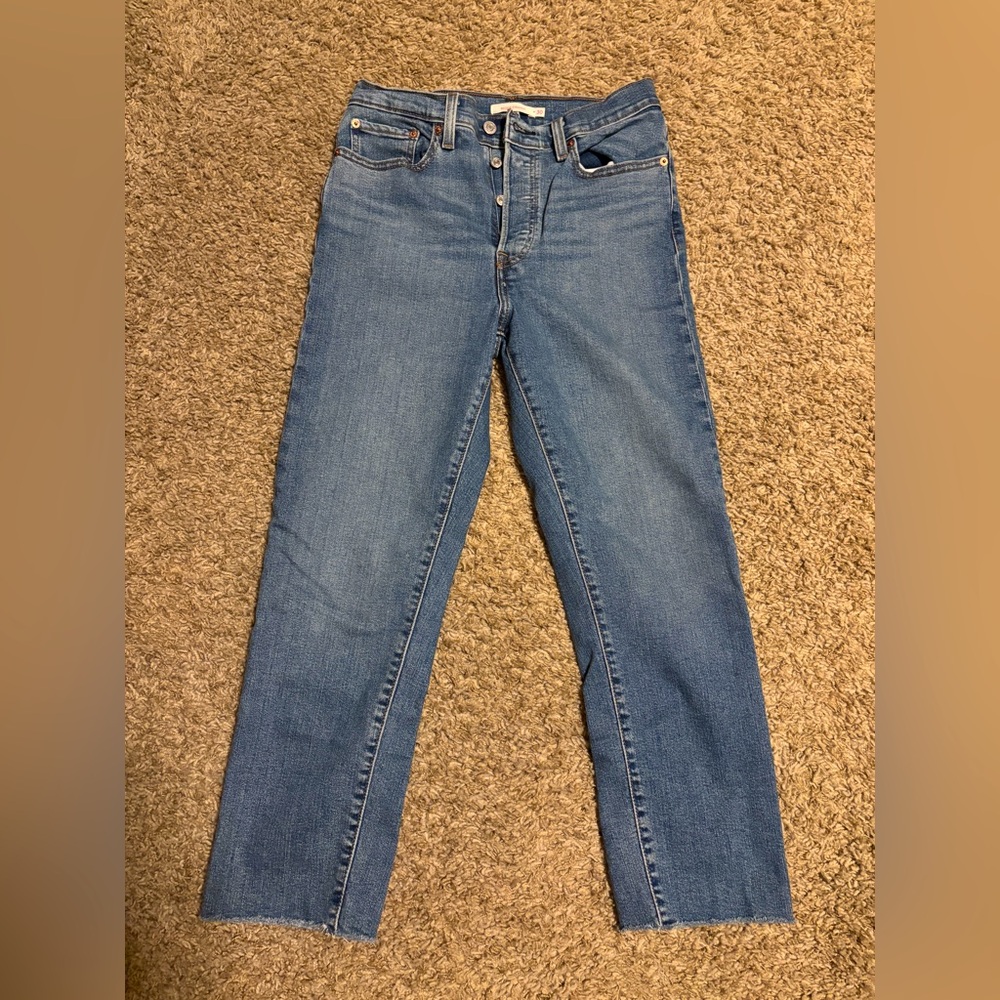 Levi's High Rise Wedgie Straight Cropped Jeans Size 30
